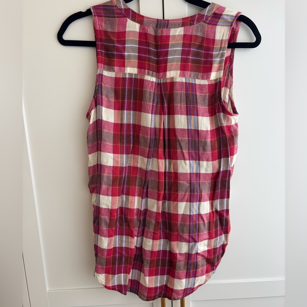 Lucky Brand Red and White Relaxed Button Down Shirt XS - Picture 4 of 4